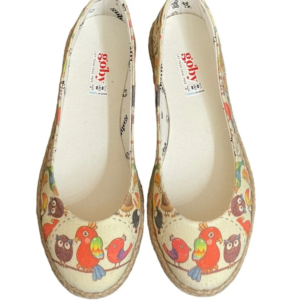 Goby Espadrilles Birds Flowers & Sun - Size 37